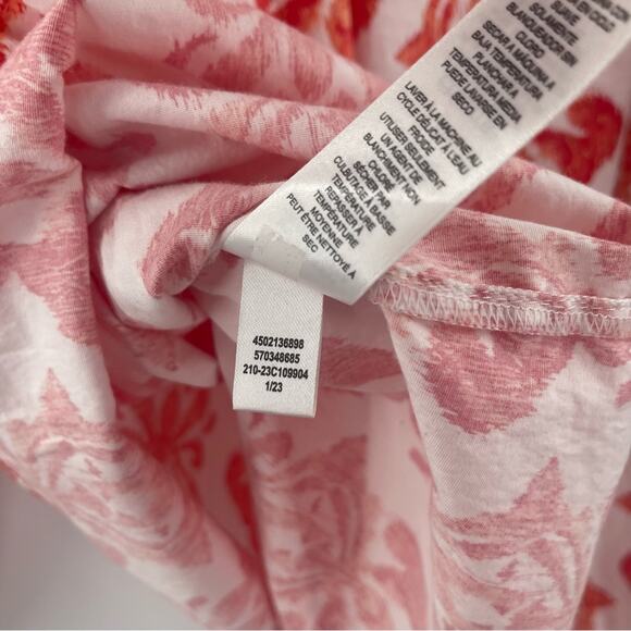 CHICO’S Tunic Size Large Contrast Medallion Feminine Popover Top Stretch Cotton - Picture 13 of 15